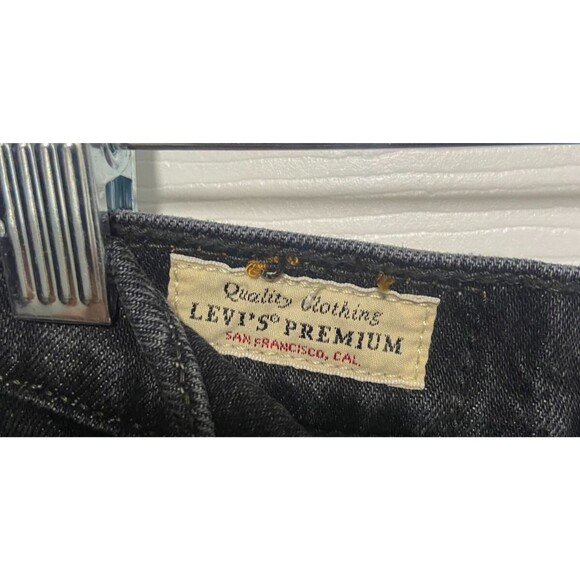 Levi's Jeans Women's 32 Well Worn Black Ribcage Straight Ankle Button Fly - Picture 10 of 15